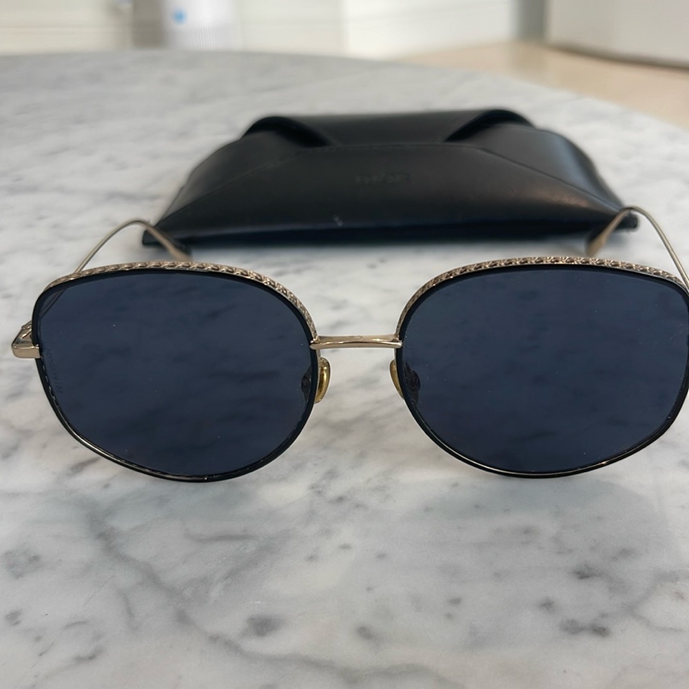 Christian Dior metal frame and dark lens sunglasses